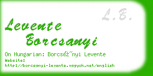 levente borcsanyi business card